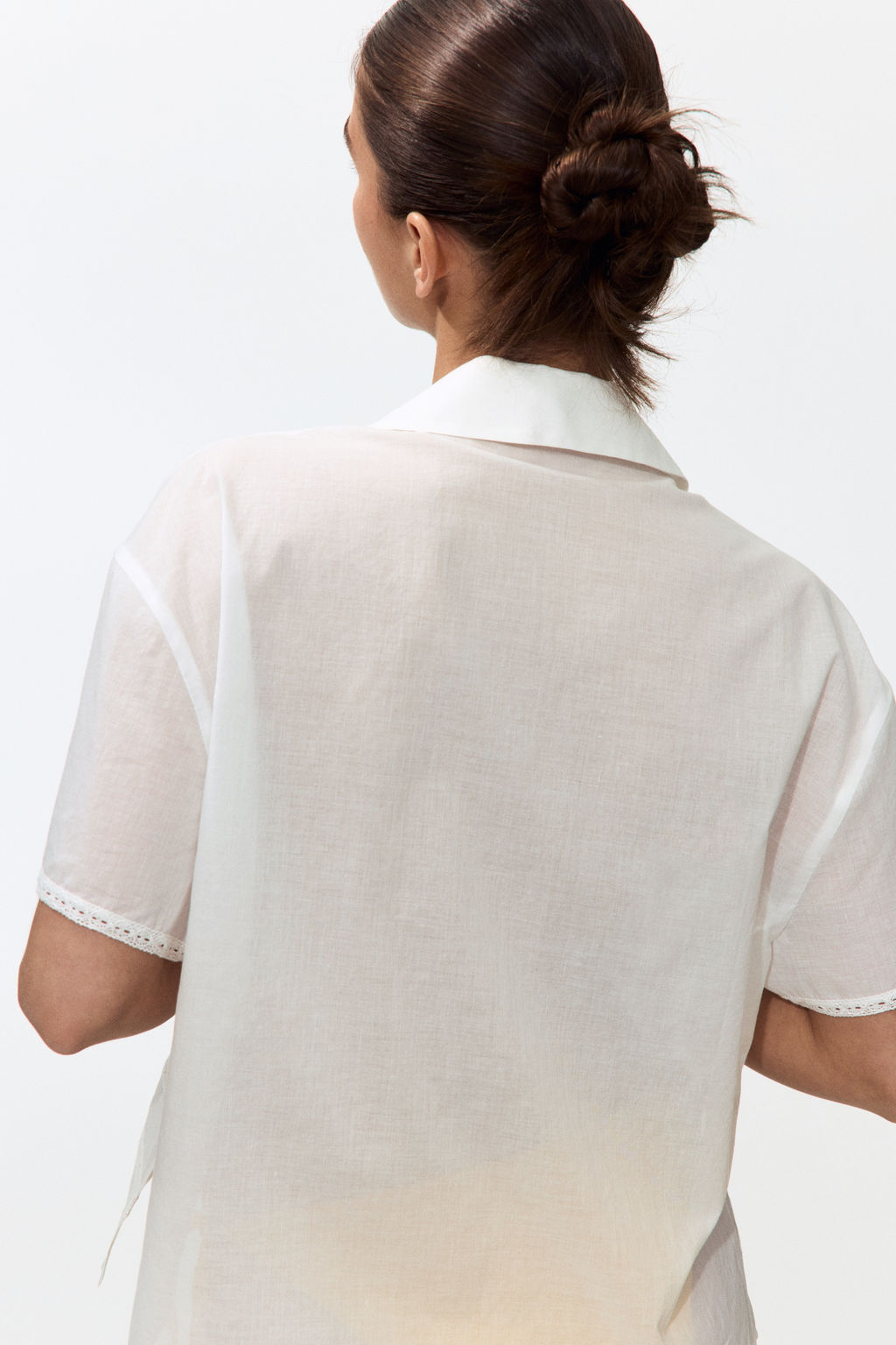 Camisa playera con ribete de encaje - H&m фото 3