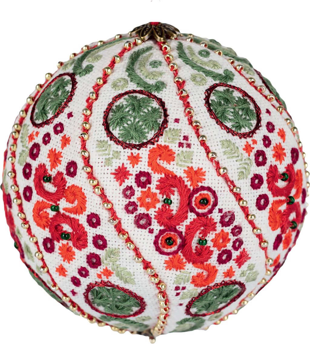 Набор для вышивания PANNA IG-7387 Новогодняя игрушка. Рождественские узоры 8.5 х 8.5 см