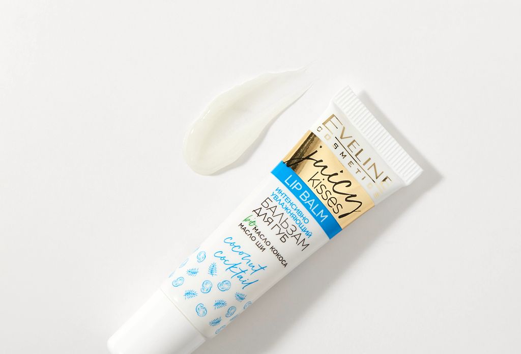Eveline ИНТЕНСИВНЫЙ УВЛАЖНЯЮЩИЙ БАЛЬЗАМ ДЛЯ ГУБ COCONUT COCKTAIL серии JUICY KISSES, 12мл  фото 3