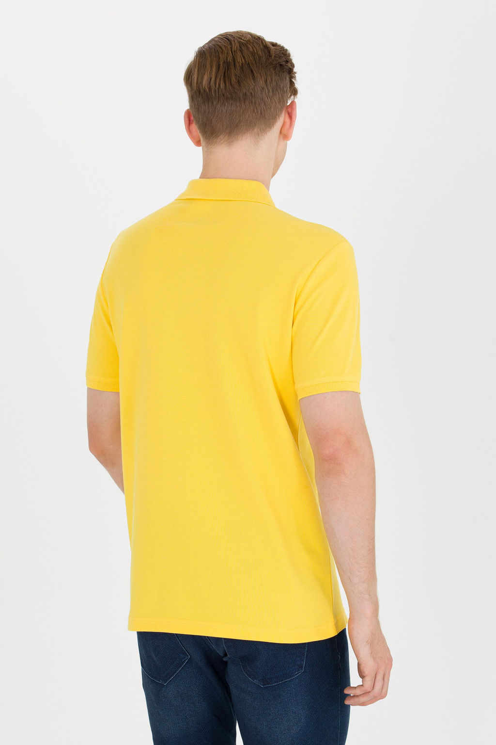 U. S. Polo Assn Мужская темно-желтая базовая футболка с воротником-поло - U.s. polo assn фото 13