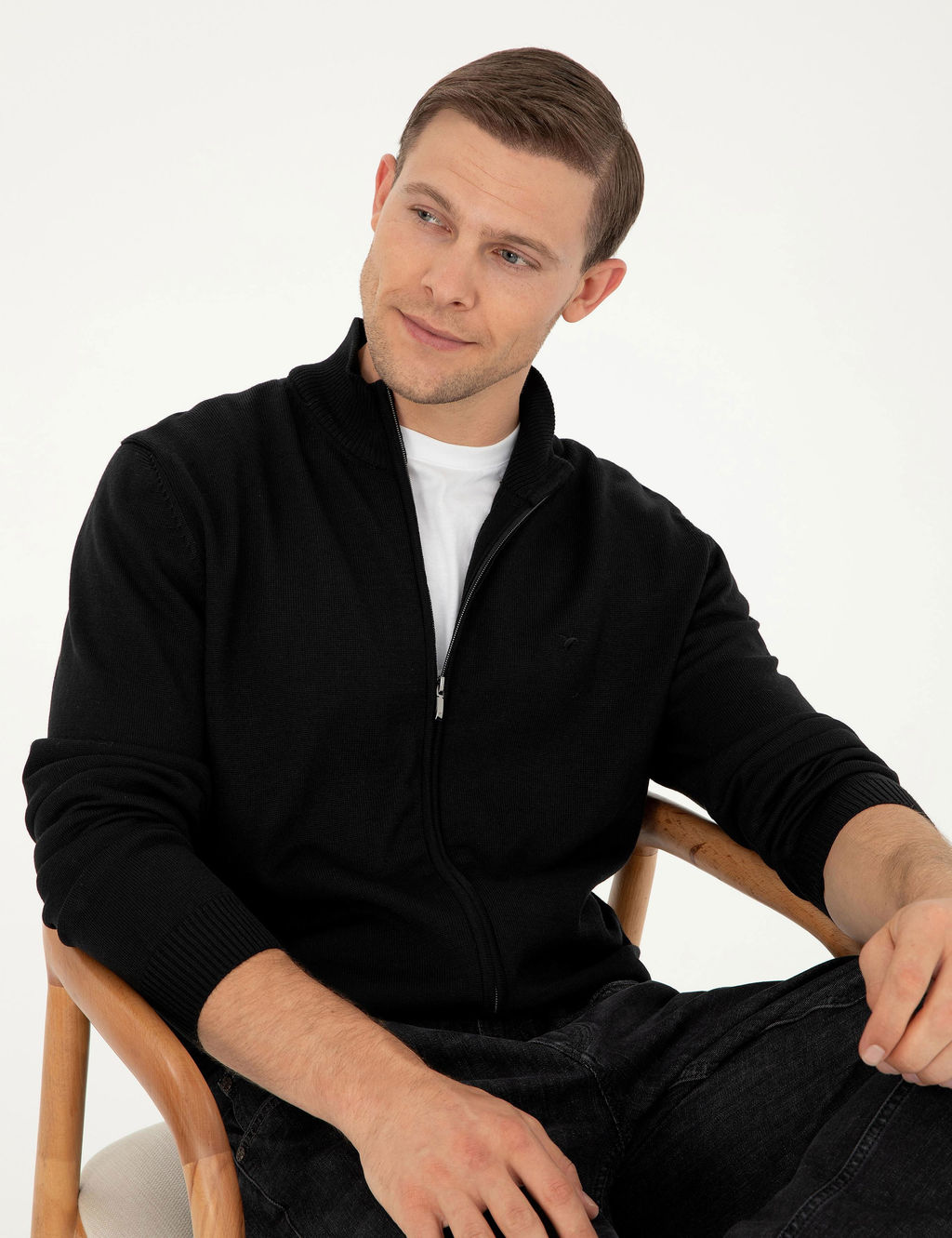 Черный трикотажный кардиган стандартного кроя - Cacharel фото 2