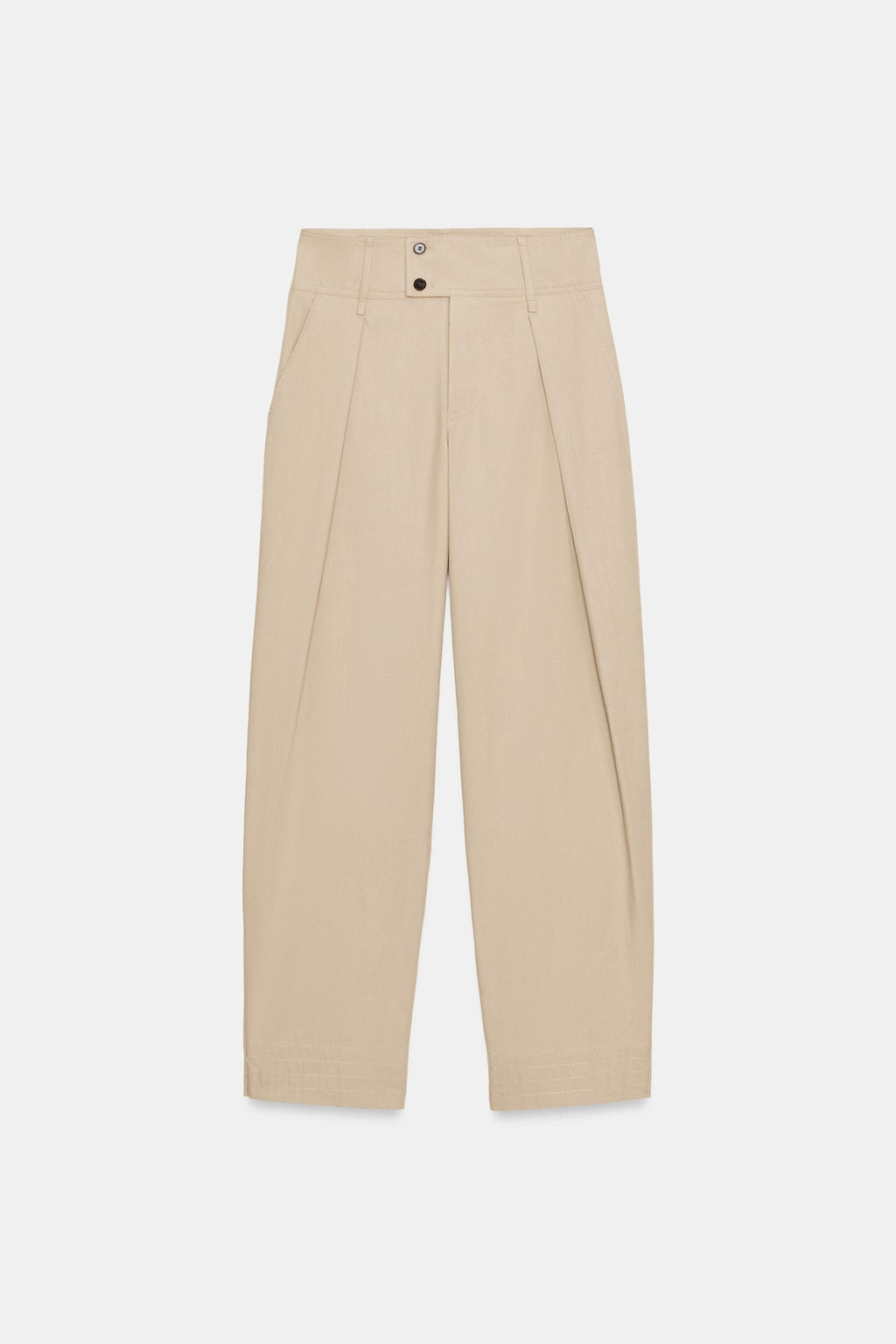 PANTAL?N ANCHO BAJO AJUSTABLE / Camel claro - Zara фото 8