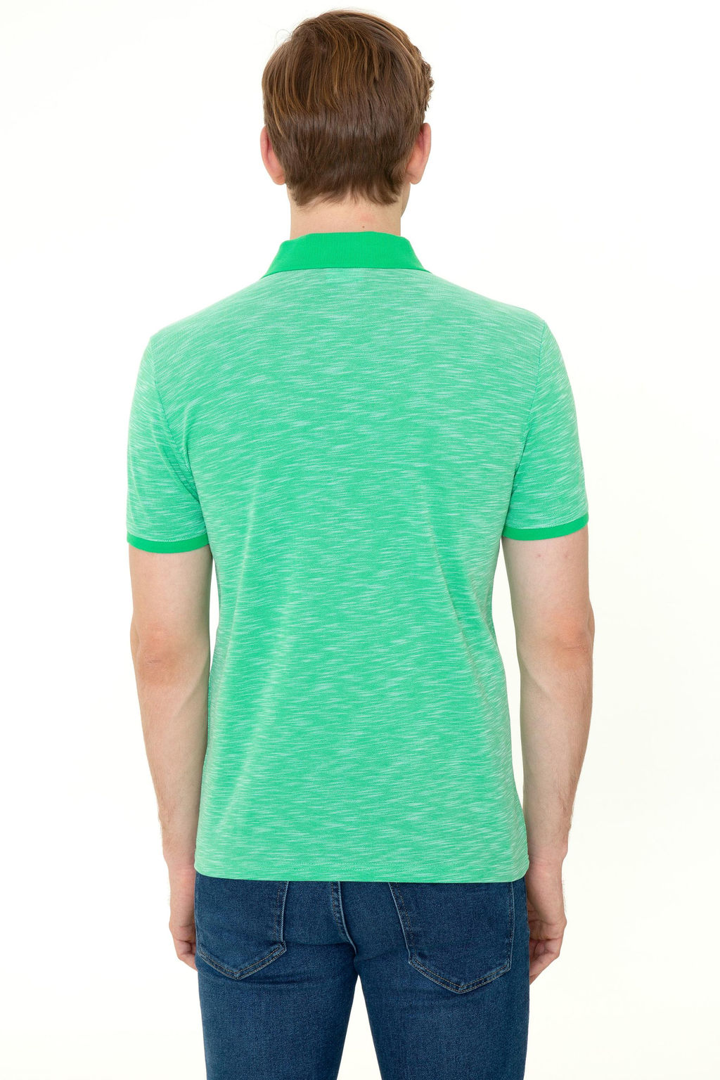 Erkek Elma Ye_ili Polo Yaka Ti__rt