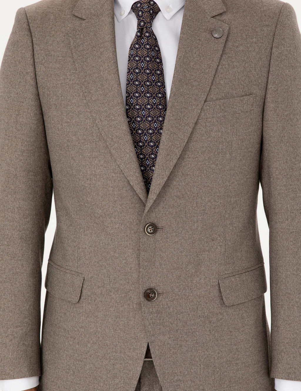 A__k Kahverengi Slim Fit Tak_m Elbise