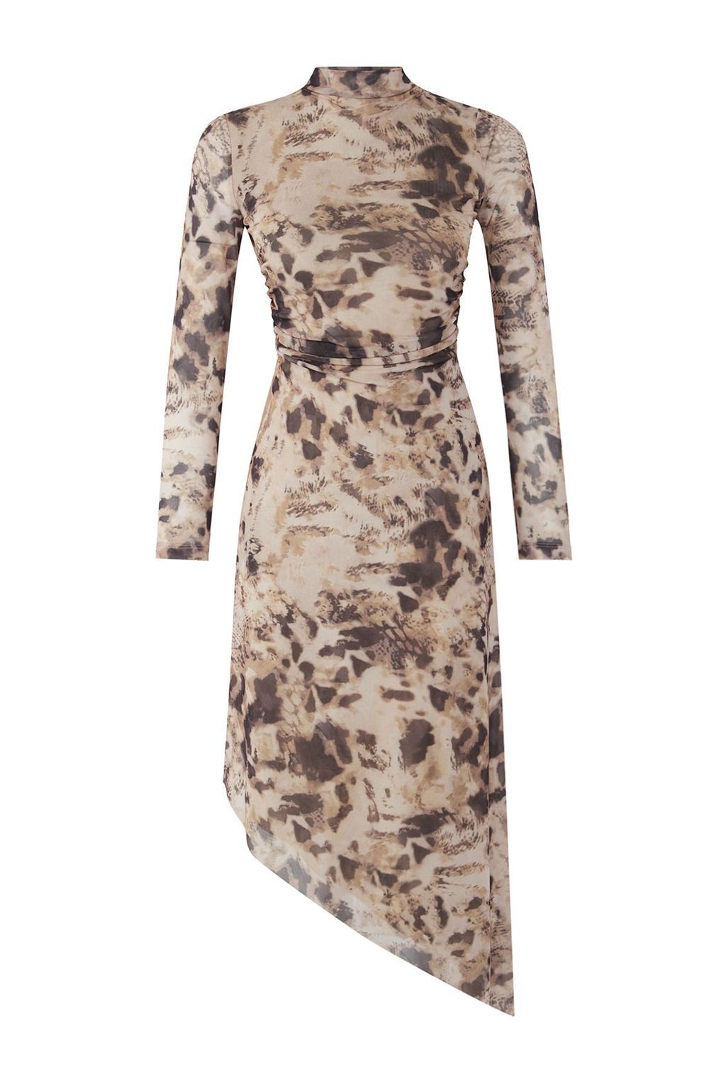 TRENDYOLMILLA Cok Renkli Leopar Desenli Vucuda Oturan Astarl? Tul Elbise TPRSS25EL00036  фото 5