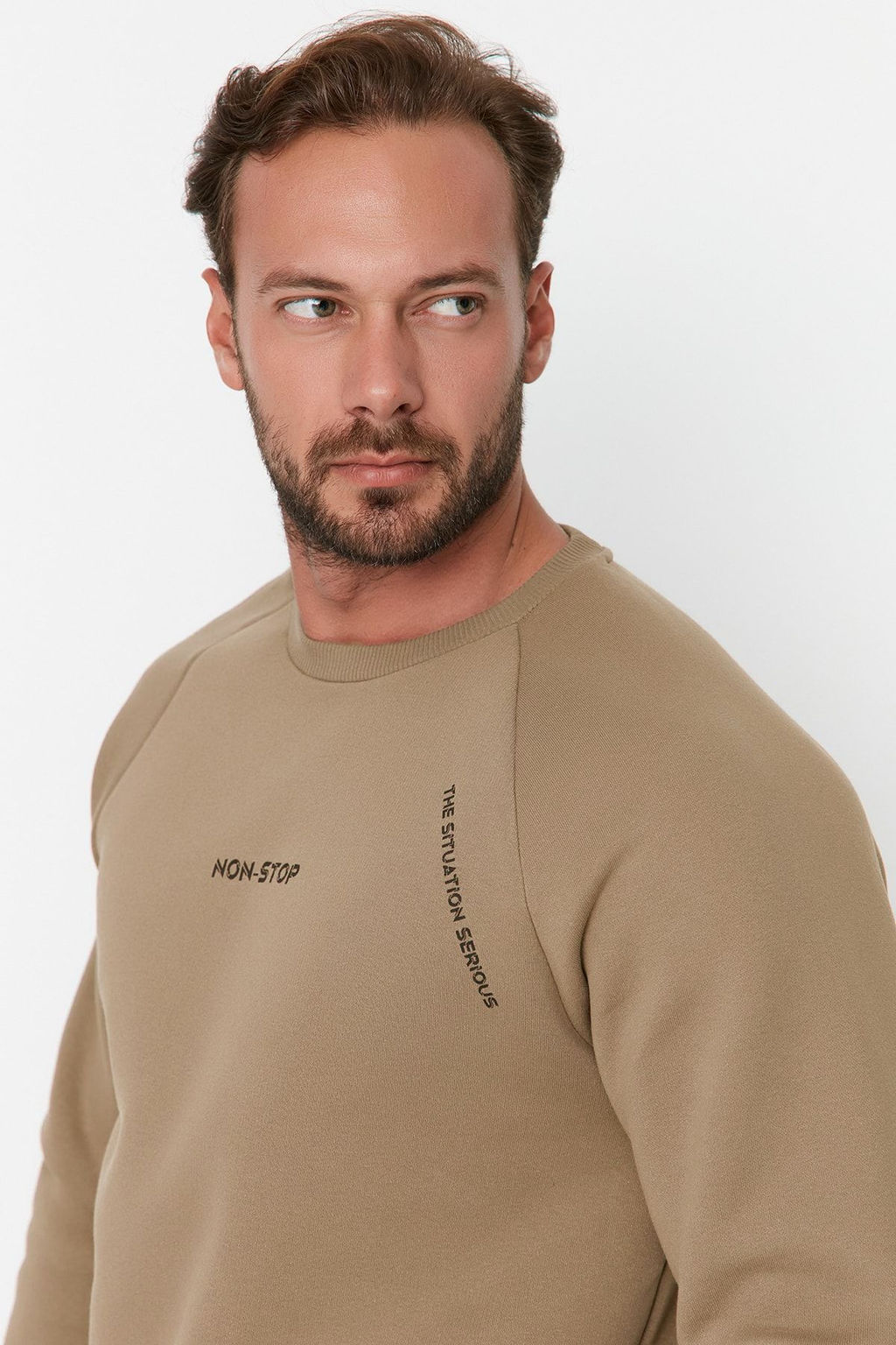 Vizon Regular/Normal Kesim Reglan Kollu Yaz? Bask?l? Sweatshirt TMNAW22SW0726