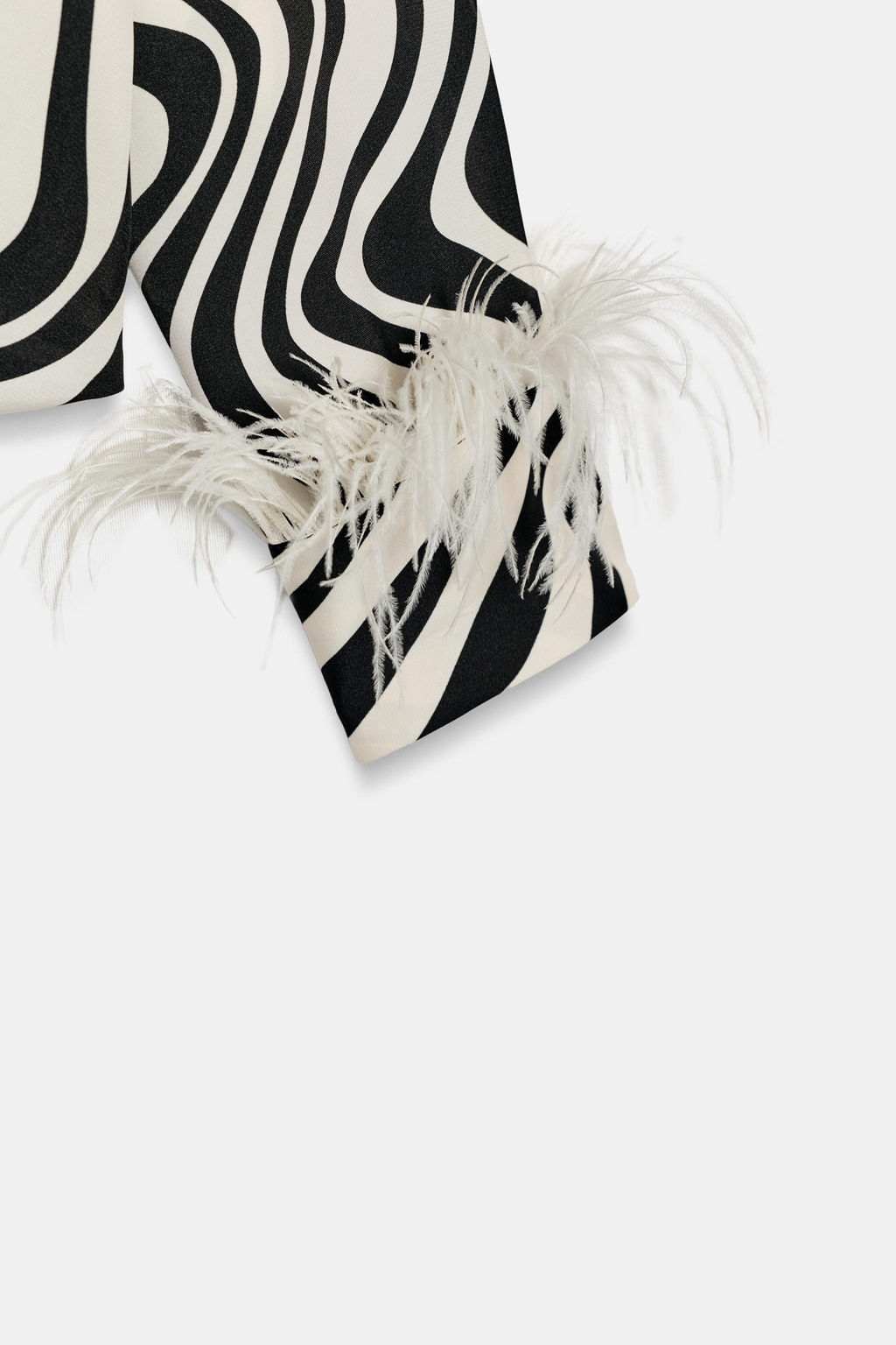 CAMISA ESTAMPADO ANIMAL PLUMAS / Negro / Crudo - Zara фото 8