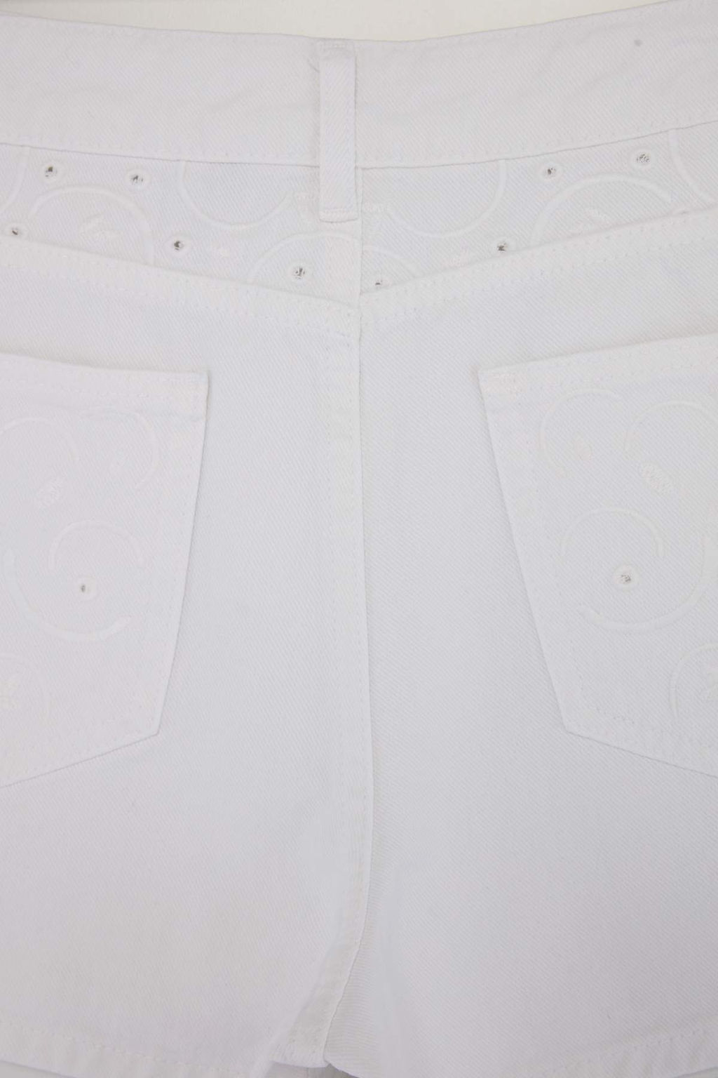 Ekru Brode Detayl_ Y_ksek Bel Mini Denim _ort TWOSS26SR00129