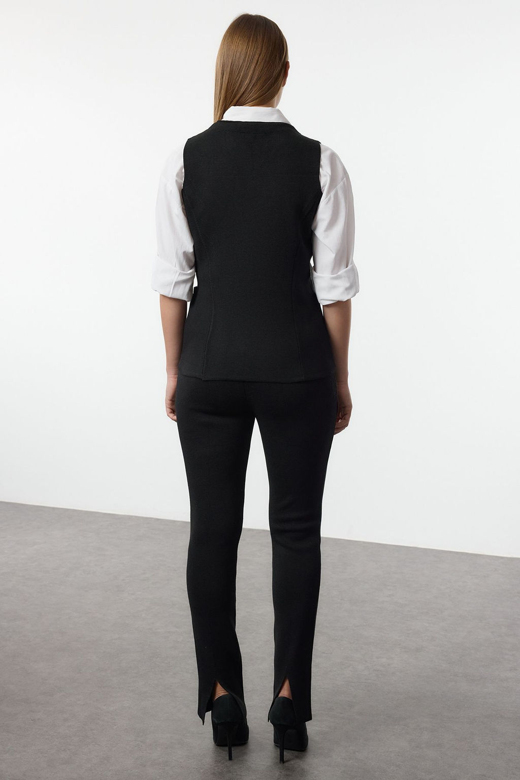 Siyah Premium Iplik/Ozel Iplik Triko Alt-Ust Tak?m TWOAW25AU00003 - Trendyolmilla фото 5