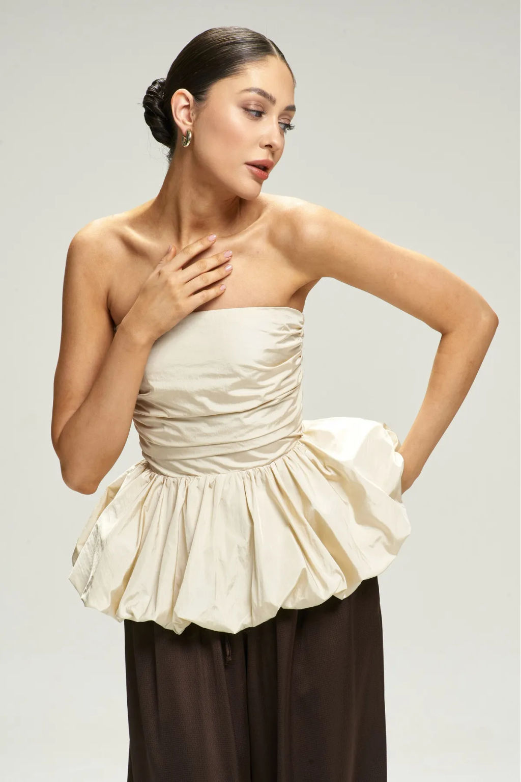 Топ-корсет с баской Ivory