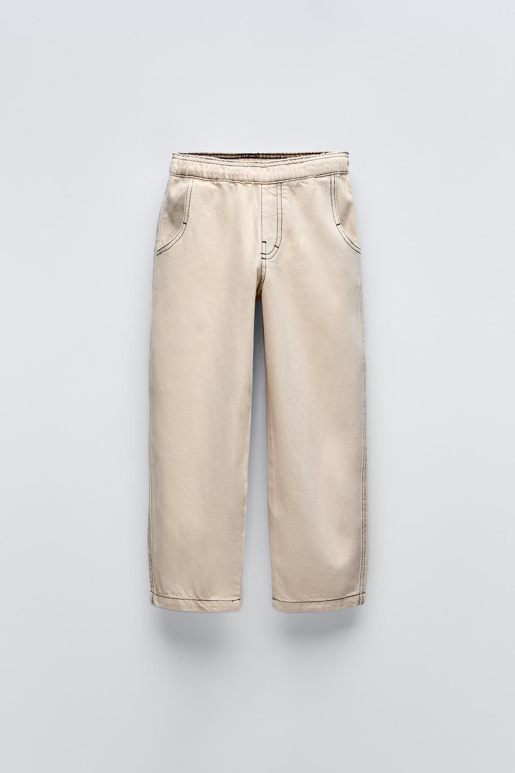 ECRU TWILL TROUSERS - Zara фото 2