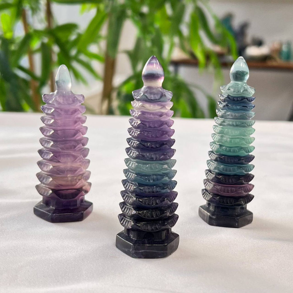 Фигурка Пагода фен-шуй резная из Флюорита - Радуга самоцветов фото 2
