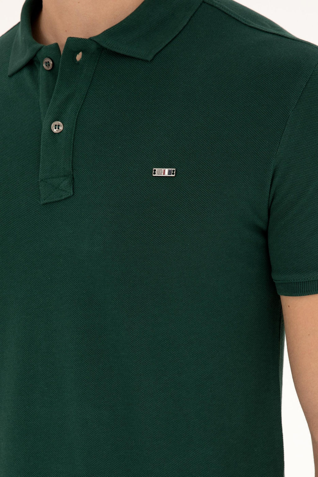 U. S. Polo Assn / Мужская темно-зеленая базовая футболка - U.s. polo assn фото 7