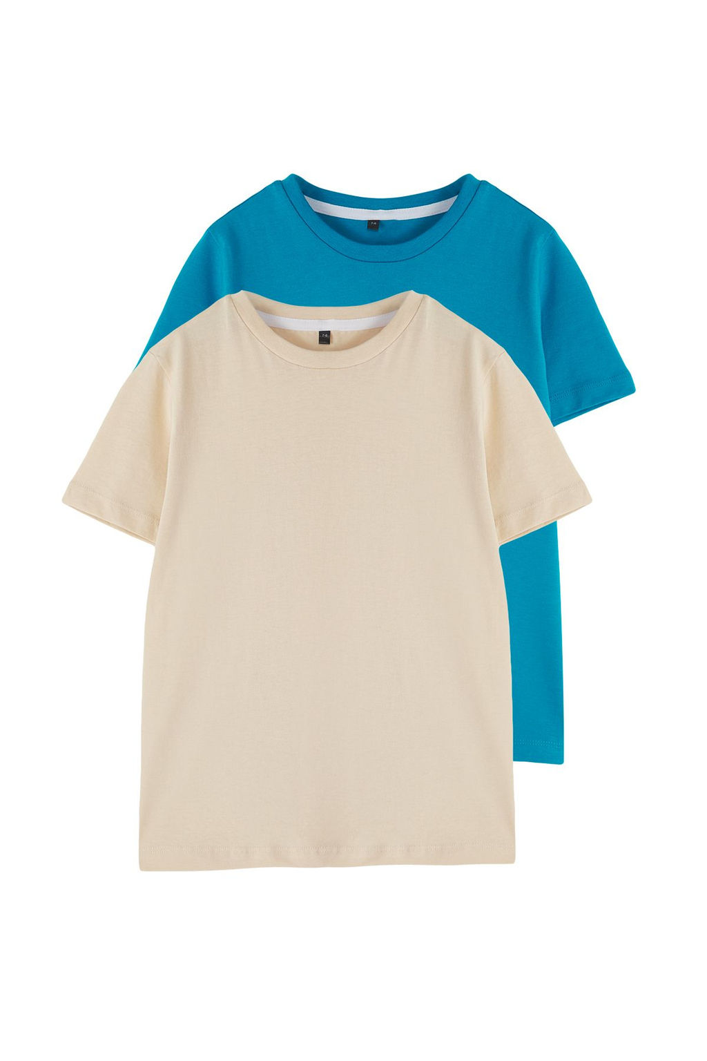 Siyah-Gri 2li Erkek Cocuk %100 Pamuk Basic K?sa Kol Orme T-Shirt TKDSS25TS00010