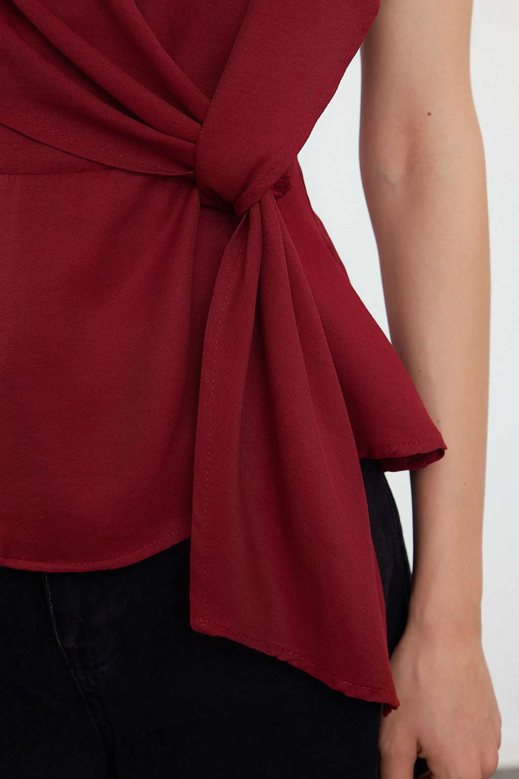 Bordo Dugum Detayl? Dokuma Bluz TWOAW25BZ00046 - Trendyolmilla фото 4