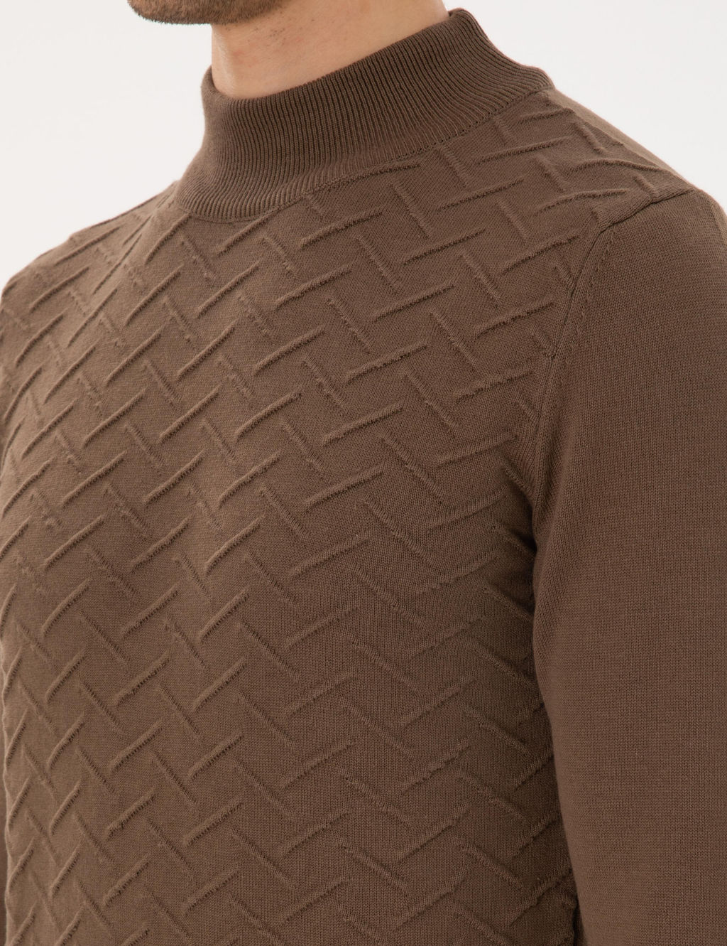 Ye_il Slim Fit Yar_m Bal_k__ Yaka Triko Kazak - Pierre cardin фото 7