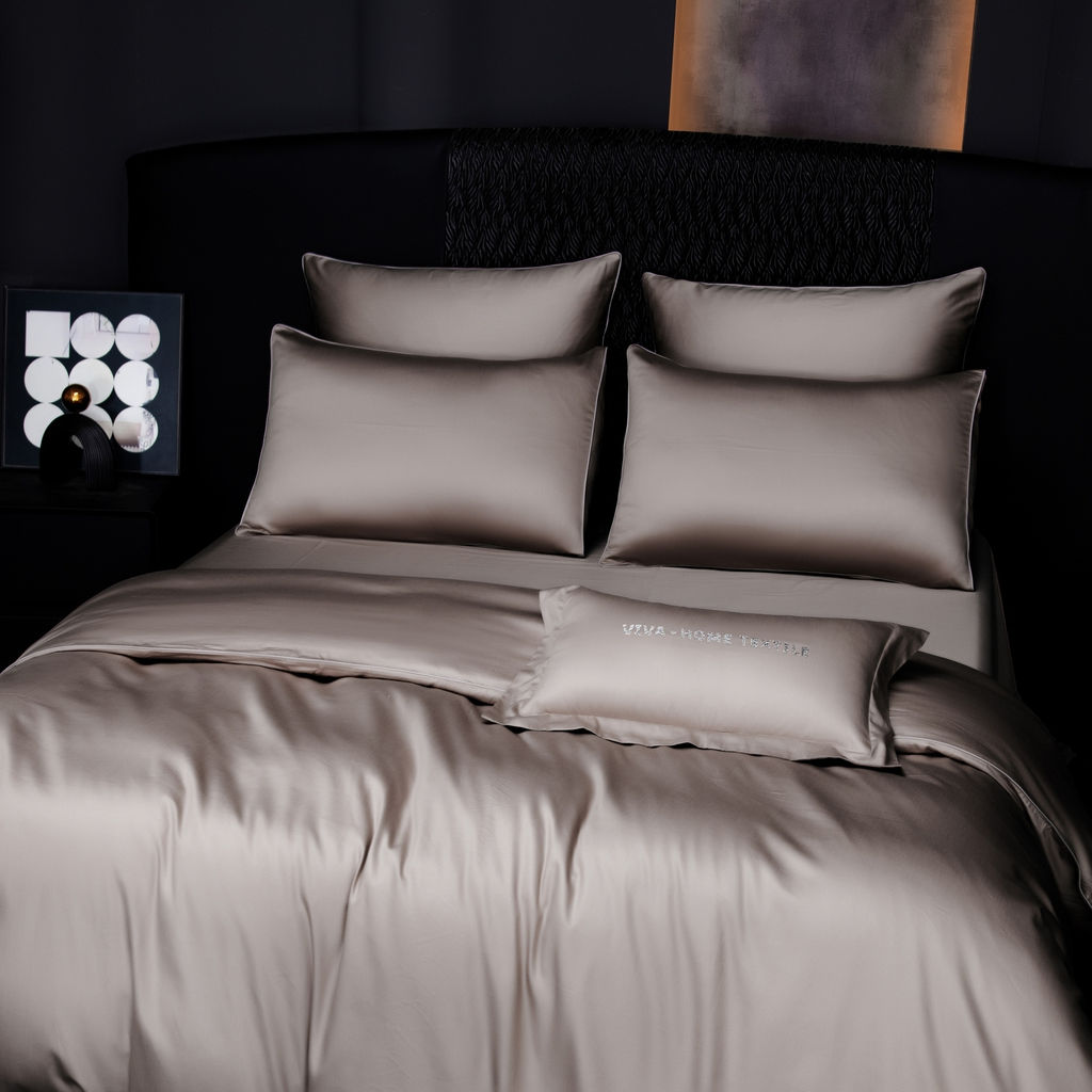 Комплект постельного белья Однотонный Сатин Премиум на резинке OCPR006 180*200*30;160*200*30;140*200*30 2 спальный 4 Наволочки