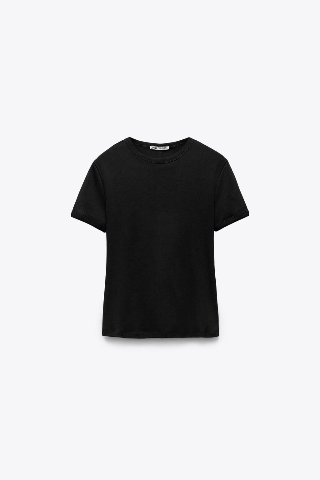 T-SHIRT WITH BACK SEAM - Zara фото 32