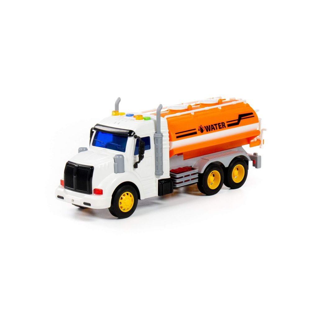 Профи, поливочный автомобиль инерционный (со светом и звуком) (оранжевый) (в коробке) - Полесье фото 2