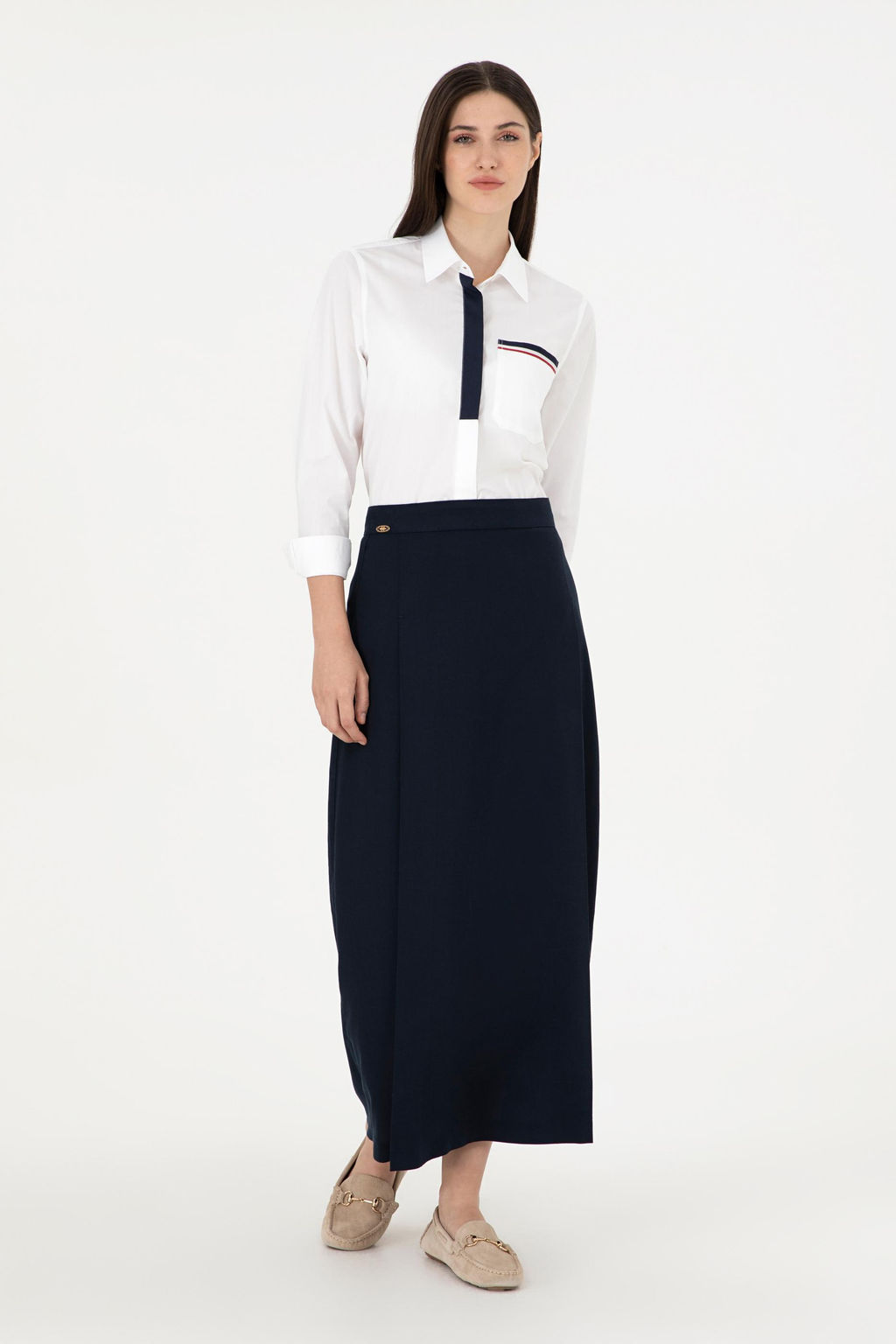 Женская темно-синяя тканая юбка Неожиданная скидка в корзине