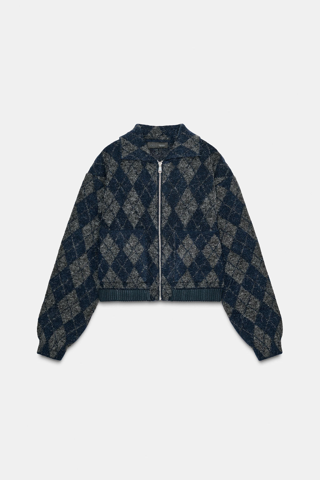 ARGYLE KNIT BOMBER JACKET - Zara фото 7