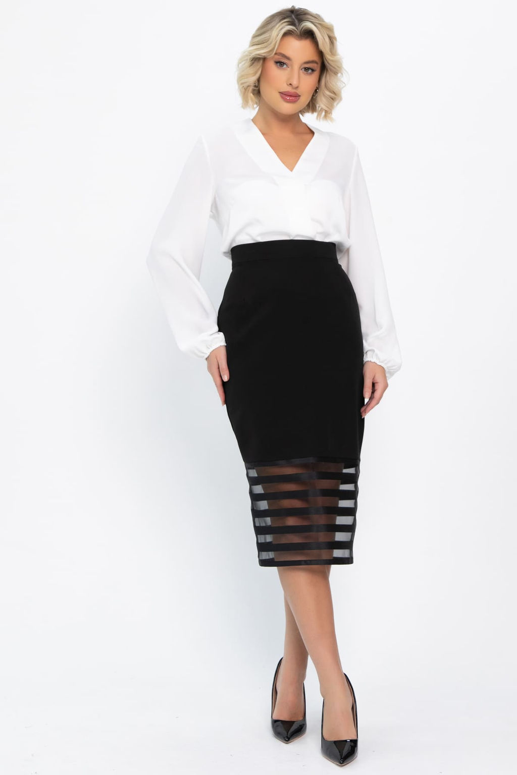 Юбка карандаш Фернандель (черная) Ю14744-10М