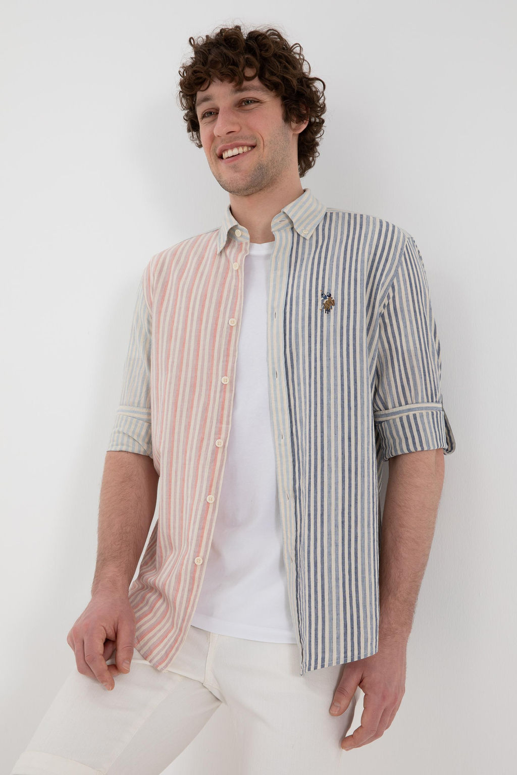 Erkek A__k Mavi Uzun Kollu G_mlek Sepette S_rpriz _ndirim - U.s. polo assn фото 3