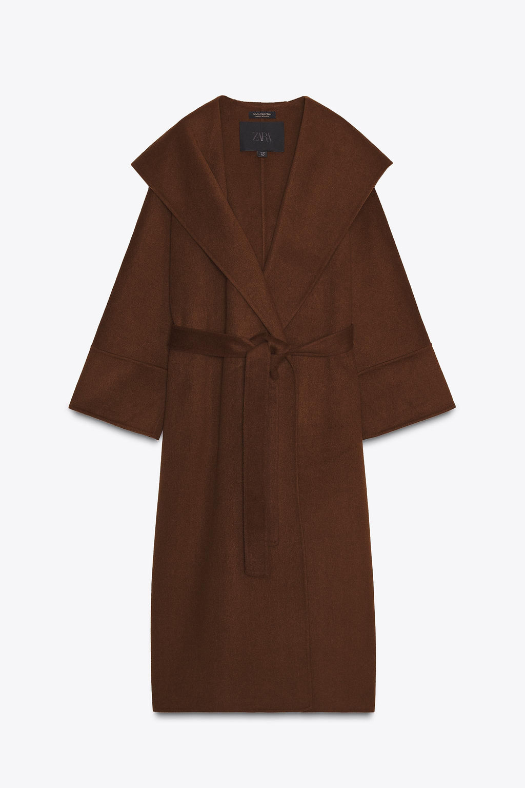 LONG BELTED COAT WITH WOOL ZW COLLECTION LIMITED EDITION - Zara фото 6