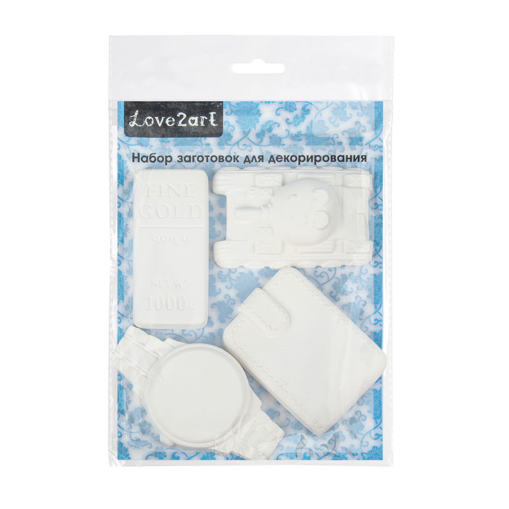 Заготовка для декорирования Love2art ВА-11 Набор заготовок для декорирования гипс 21 х 16 х 2 см 4 шт Набор для мальчиков