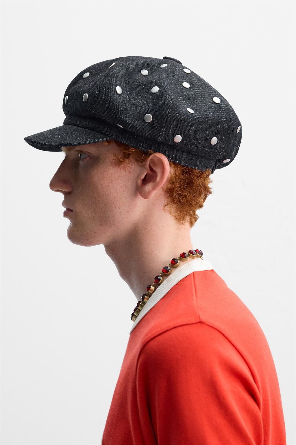DENIM PEAKED CAP WITH STUDS X HARRY LAMBERT - Zara фото 2