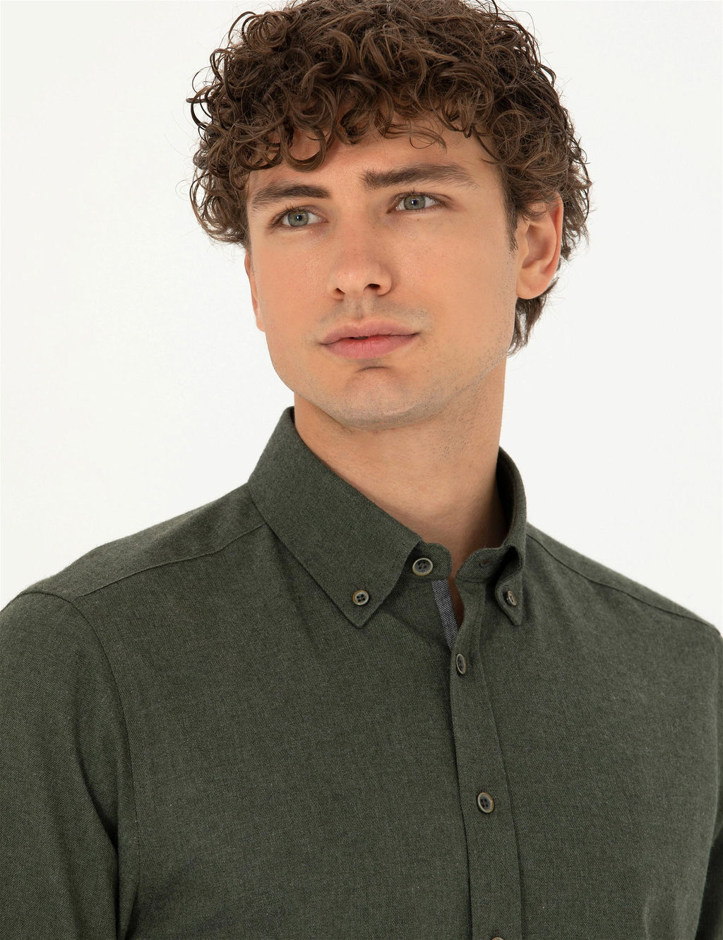 Haki Regular Fit Uzun Kollu G_mlek - Pierre cardin фото 2