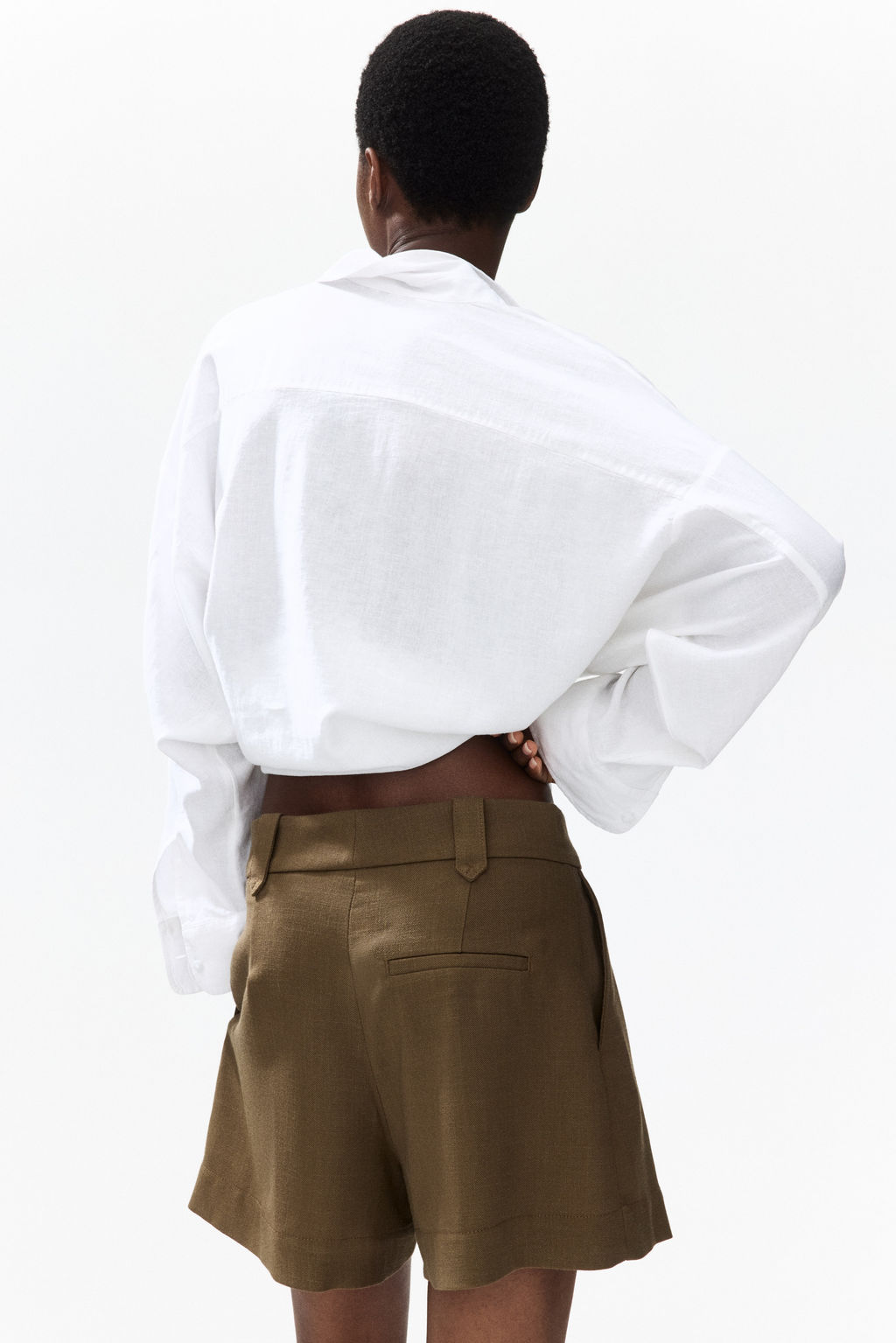 Pantal?n corto con pliegues - H&m фото 5