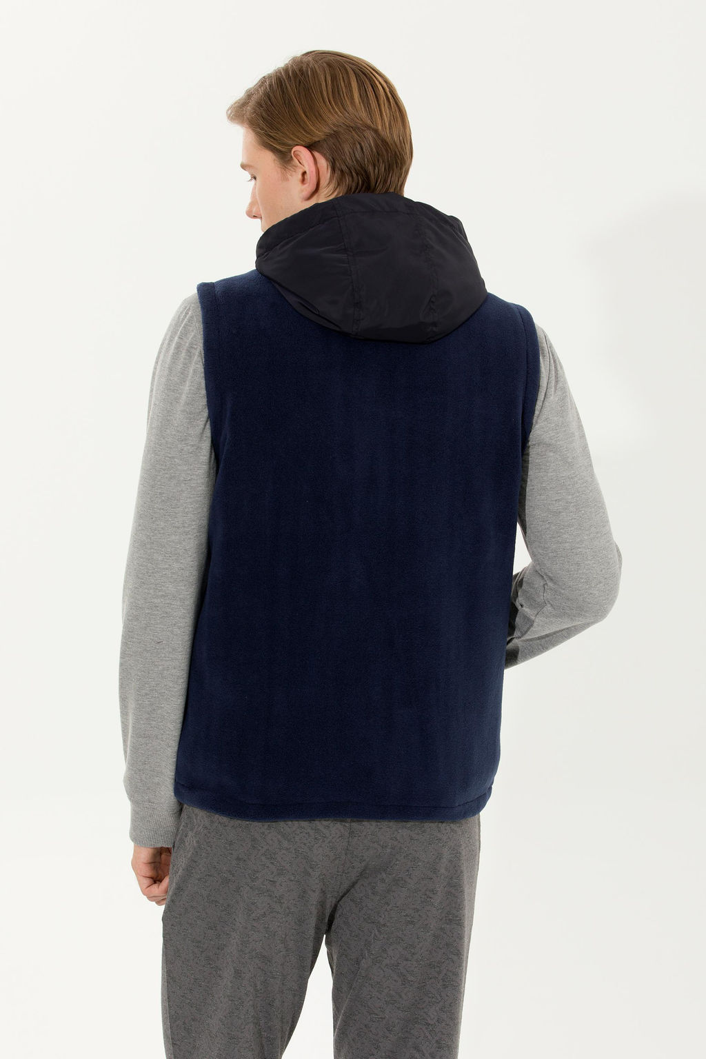 U. S. Polo Assn Мужской темно-синий вязаный кардиган с капюшоном - U.s. polo assn фото 5