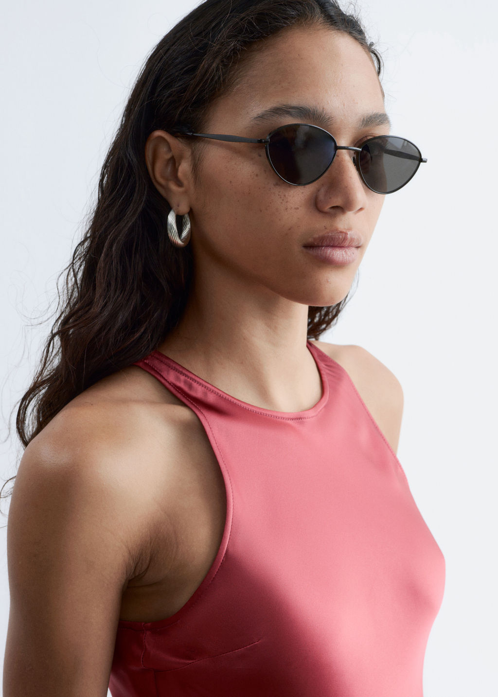 Vestido midi de sat?n sin mangas - H&m фото 5