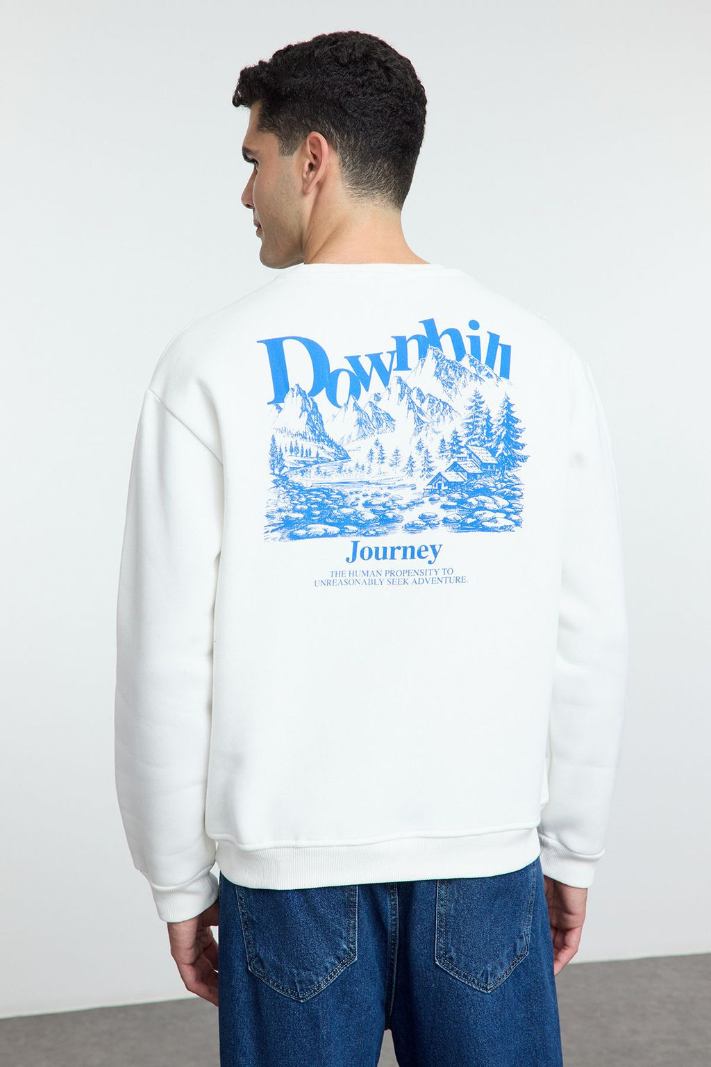 Antrasit Oversize/Genis Kesim Onu Nak?sl? Arkas? Bask?l? Ici Polarl? Sweatshirt TMNAW25SW00014 - Trendyolmilla фото 12