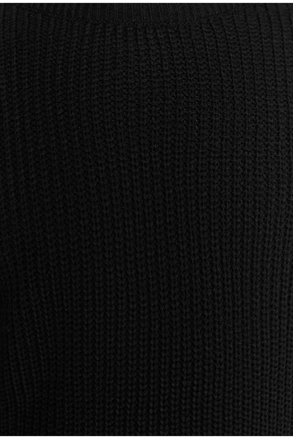 Siyah Oversize Couple/Cift Bisiklet Yaka Duz Triko Kazak TMNAW23KZ00189