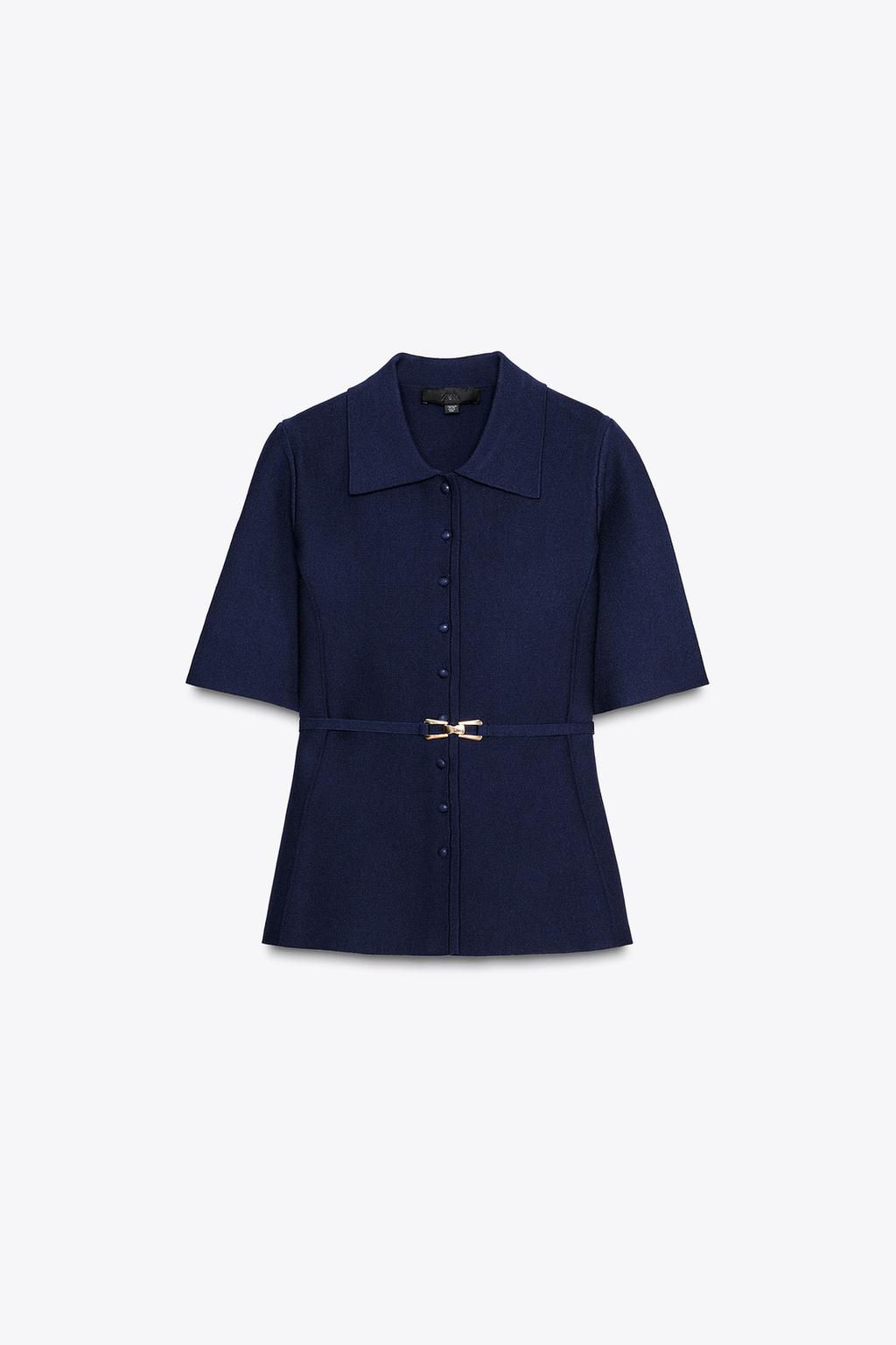 PLAIN KNIT BELTED JACKET - Zara фото 5