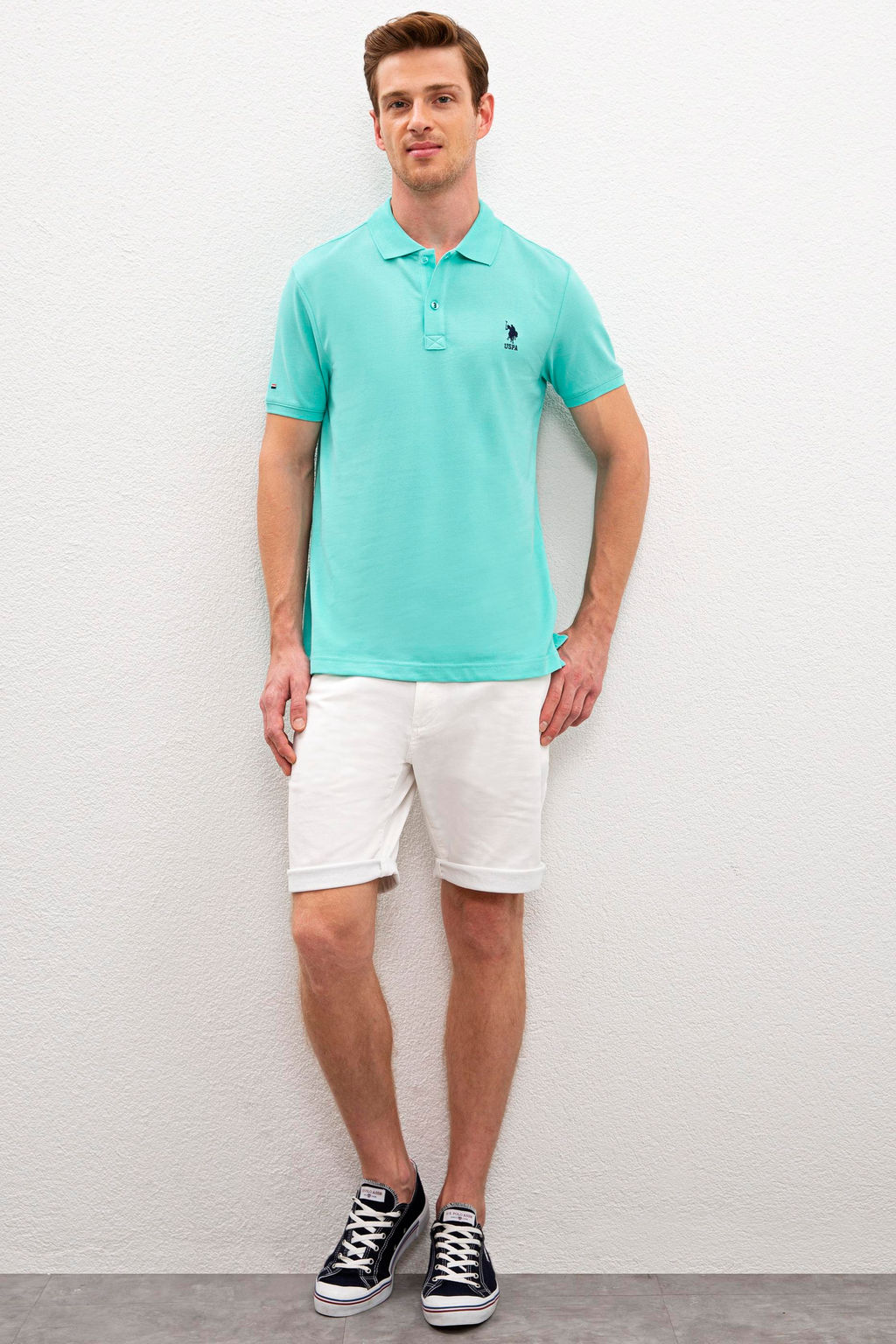 Erkek Mint Polo Yaka Basic T-Shirt