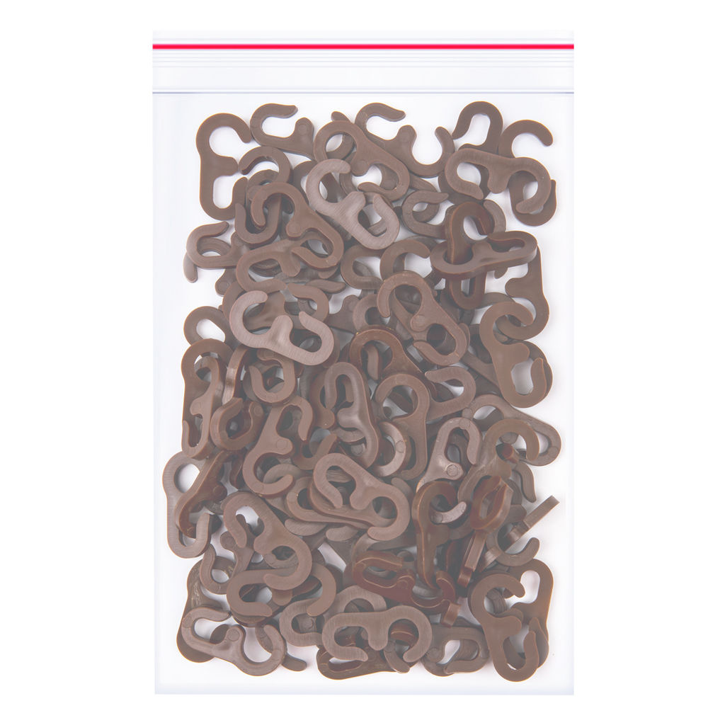 Фурнитура BLITZ Крючок шторный на кольцо пластик LF-300 100 шт СК/Распродажа 02 коричневый