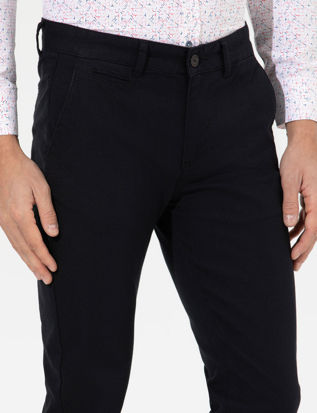 Siyah Slim Fit Chino Pantolon