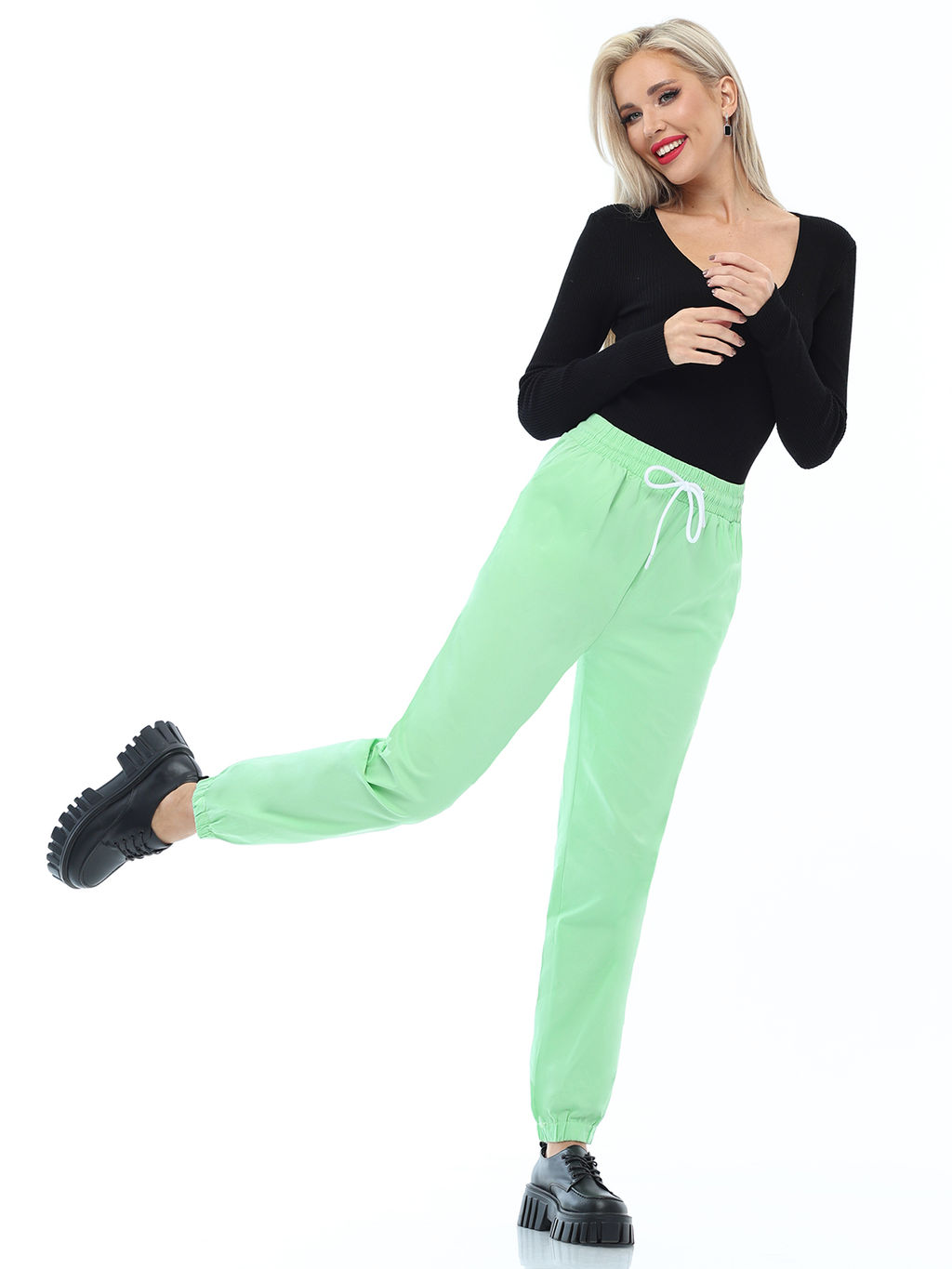 Брюки спортивные светло-зеленые - Dstrend фото 4