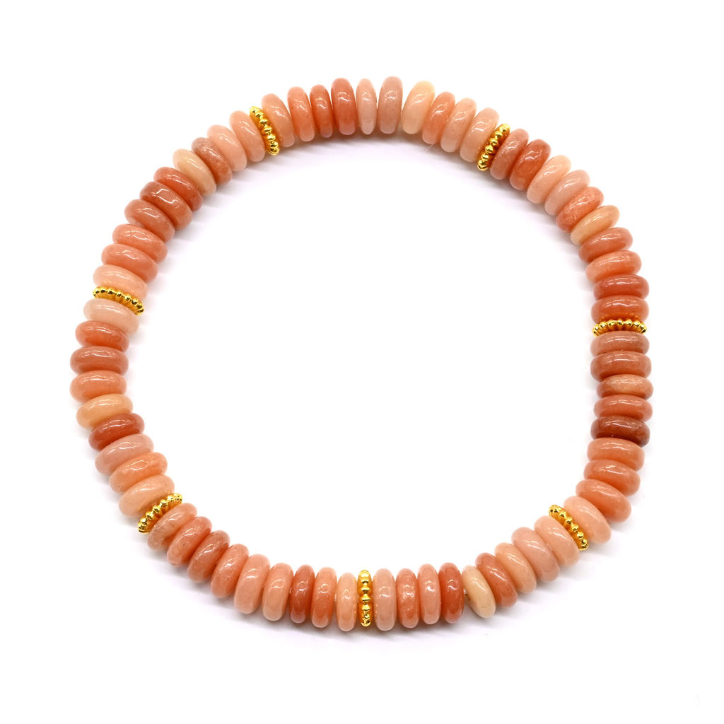 Браслет из кварца диски 6*2мм цв.оранжевый, 16см