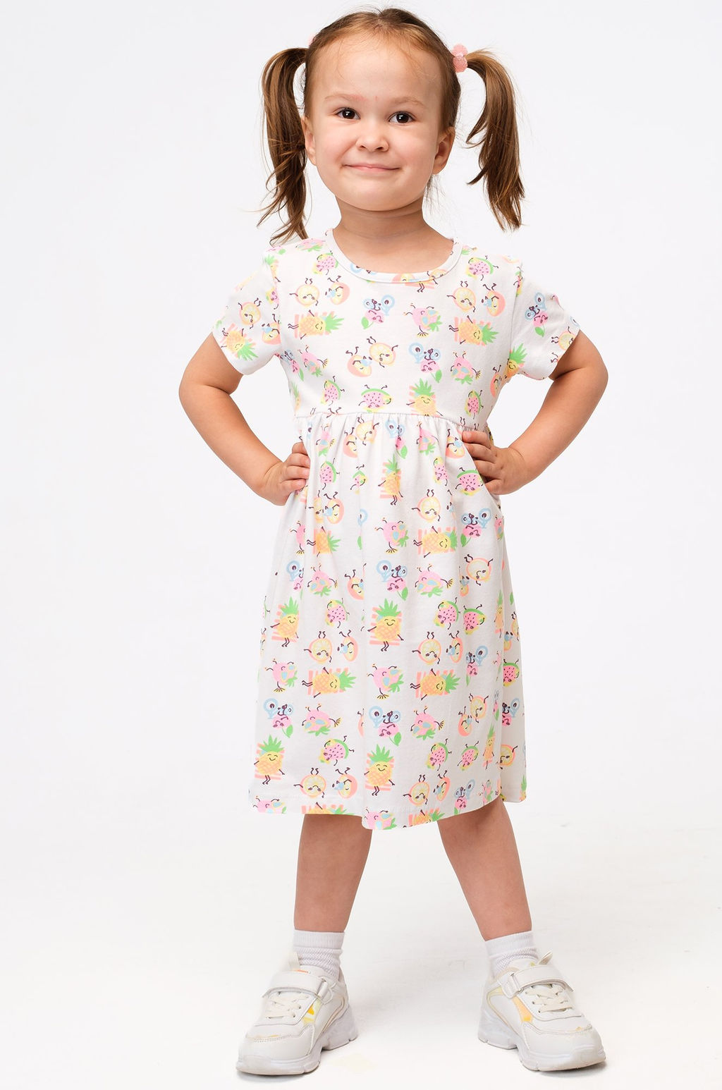 Летнее хлопковое платье с лайкрой для девочки Bonito  фото 8