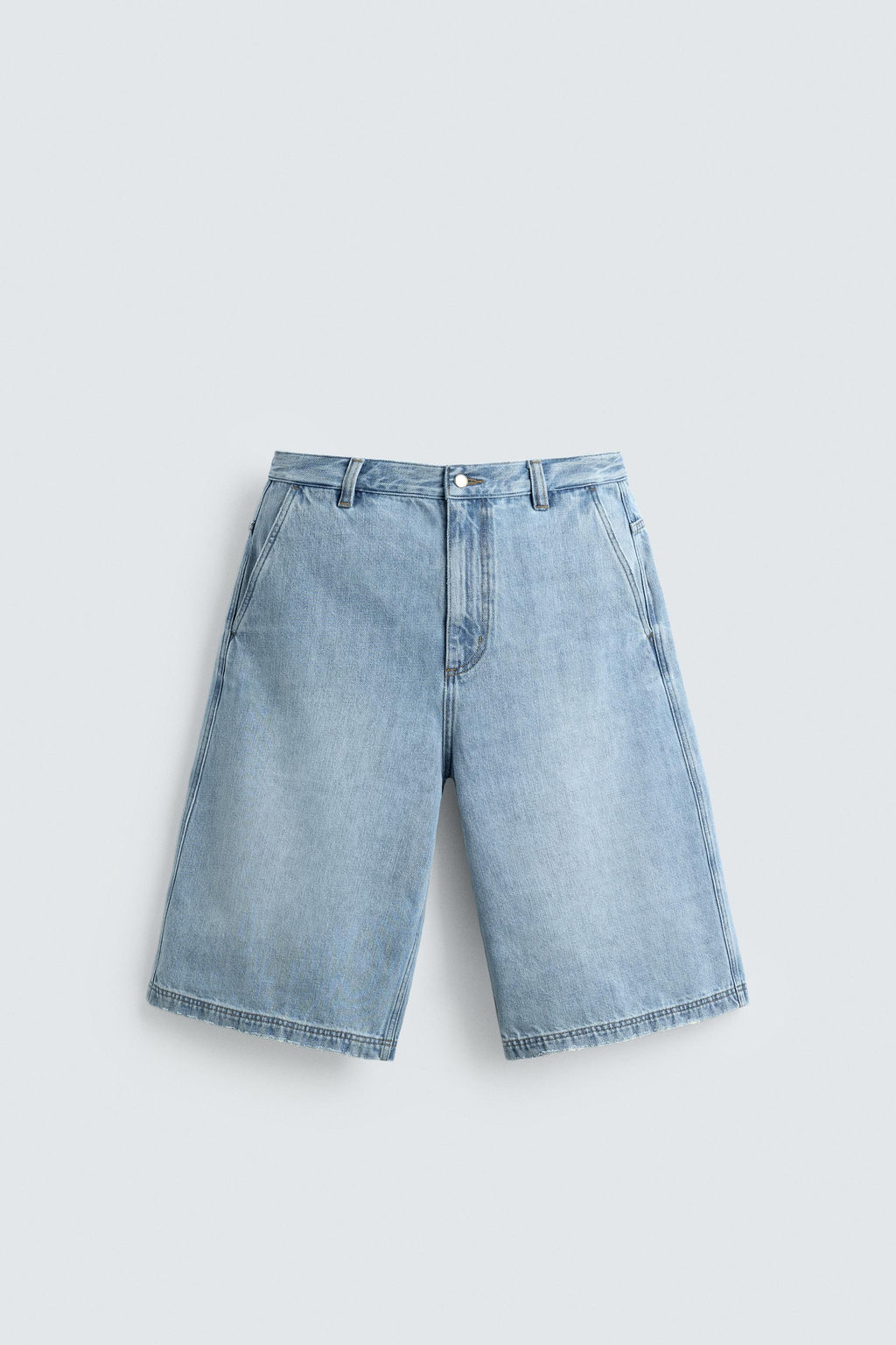 LIMITED EDITION RELAXED FIT DENIM BERMUDA SHORTS - Zara фото 6