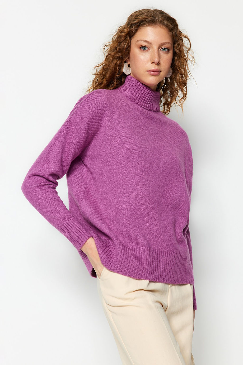 Antrasit Genis Kal?p Yumusak Dokulu Triko Kazak TWOAW23KZ00469 - Trendyolmilla фото 15