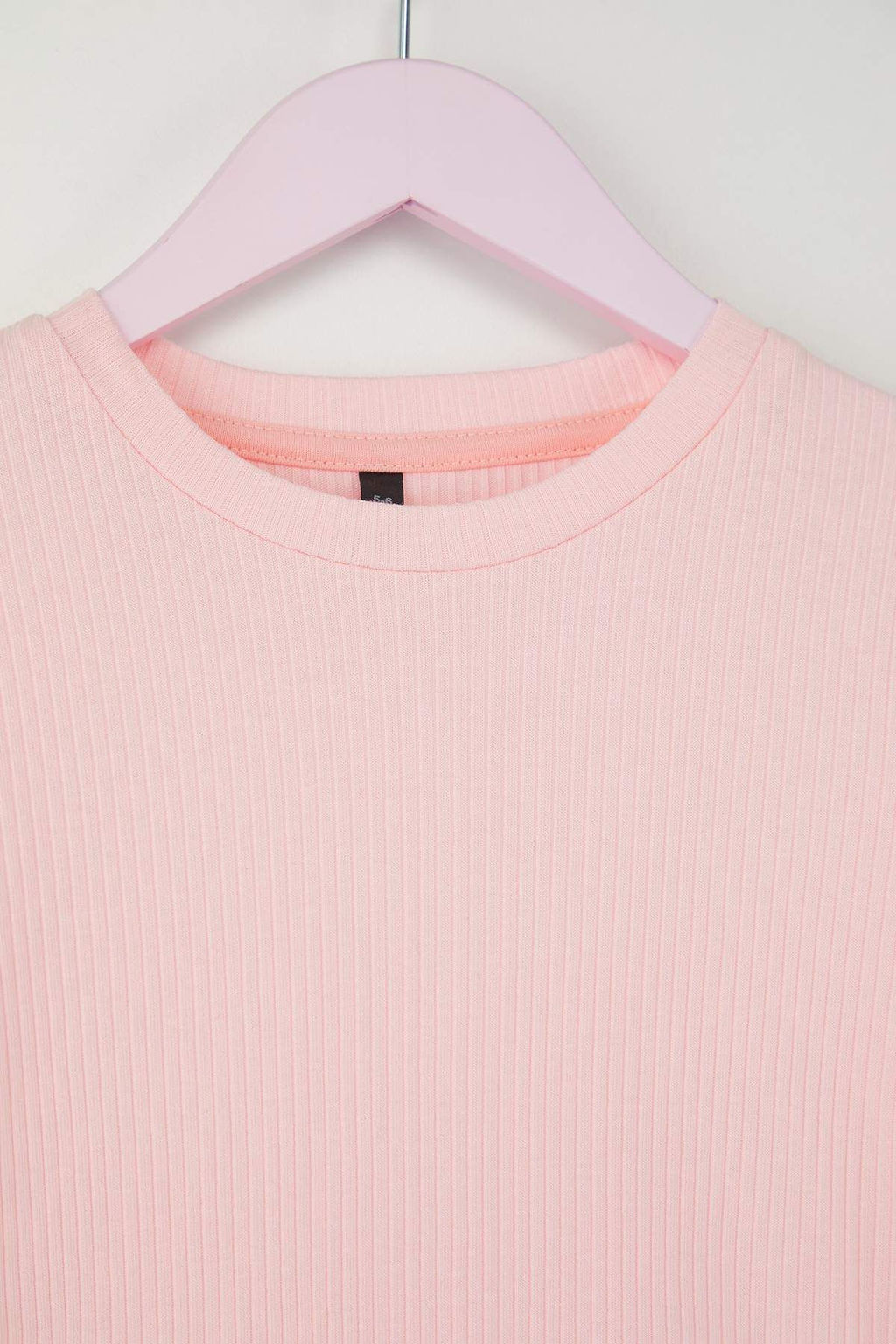 Pembe-Mavi 2li K?z Cocuk 100% Pamuk Duz Bisiklet Yaka Regular Orme T-Shirt TKDAW26TS00001 - Trendyolmilla фото 11