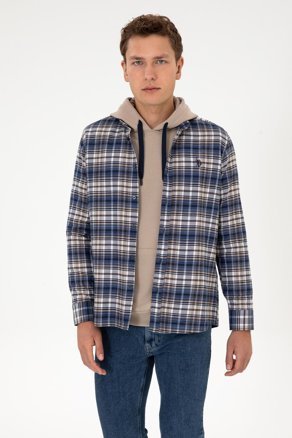 Erkek A__k Lacivert Uzun Kollu G_mlek - U.s. polo assn фото 3