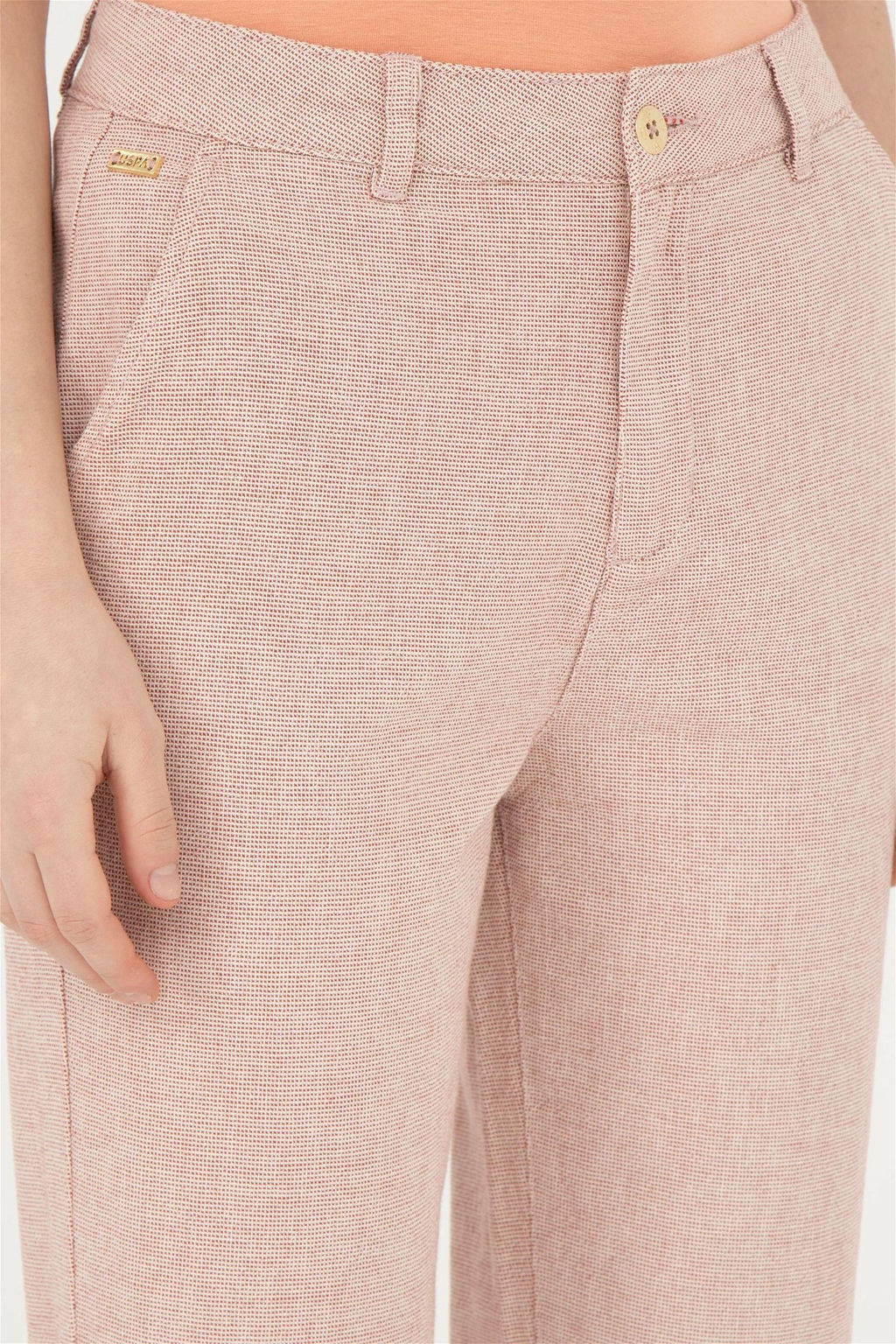 Женские брюки из плотной ткани пудрового цвета - U.s. polo assn фото 5