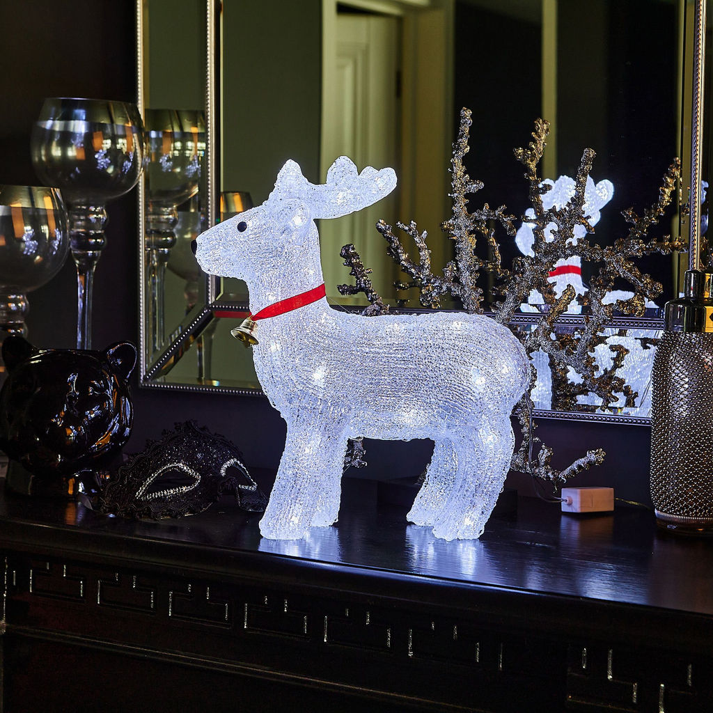 ULD-M3739-040/STA WHITE IP20 DEER Фигура светодиодная Олень, 36*32см, 40 светодиодов. Белый свет. Провод прозрачный. TM Uniel