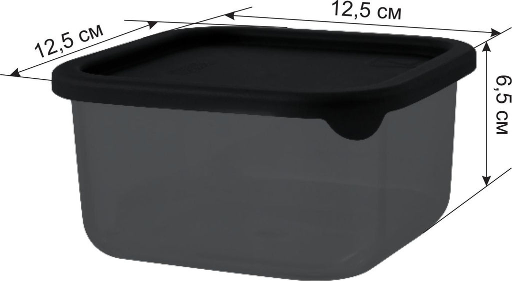 Цена за 2 шт. Контейнер для продуктов Sugar&Spice Black квадратный 0,8 л с гибкой крышкой SE168010621